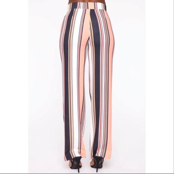 Fashion Nova More Stripes Flare Pants - Salmon - Picture 9 of 10